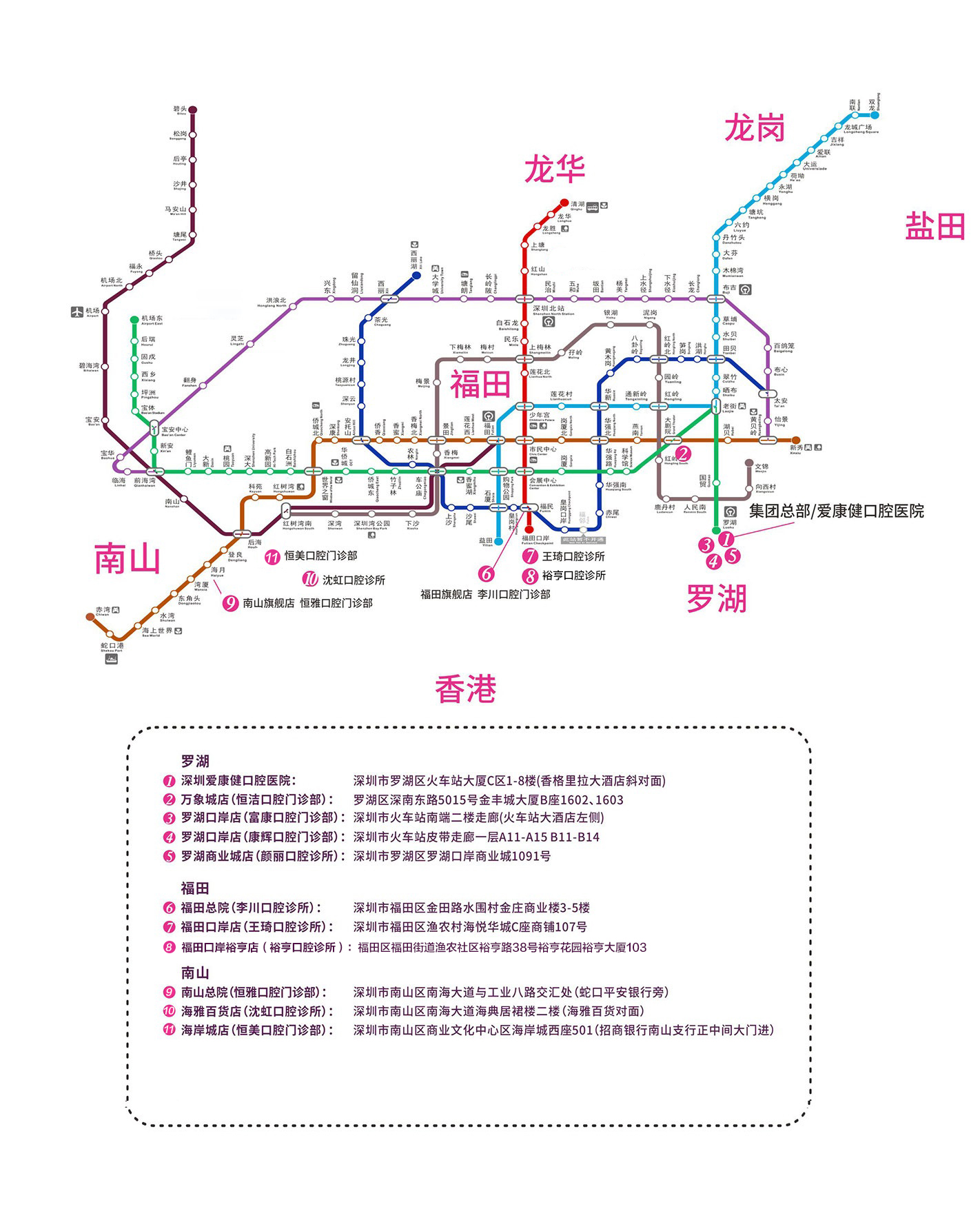 爱康健门诊分布图